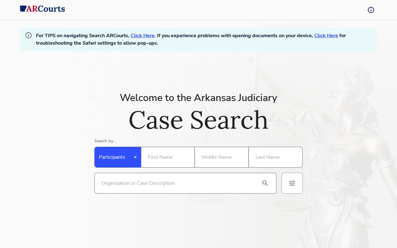 Stone County arrest record disposition search through Arkansas courts